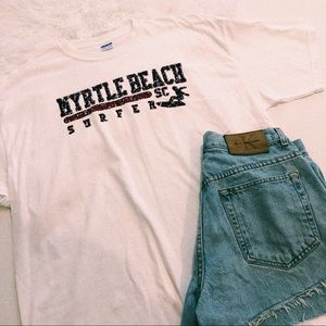 White Myrtle Beach South Carolina Surf T-shirt